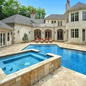 Ivory Rustic Travertine Drop Face Pool Coping tiles, beige tile, cream tiles, light tiles, stone pavers melbourne, sydney, brisbane, canberra
