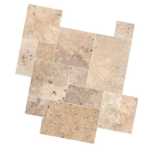 Rustica travertine french pattern pavers, beige tiles, stone pavers melbourne