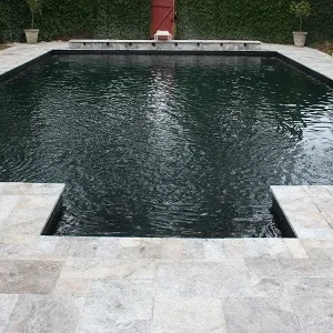 Silver Oyster Travertine Pool Coping Tumbled tiles, silver pavers, silver coping tiles, silver pool pavers by stone pavers sydney