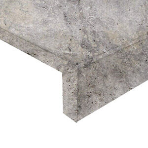 silver travertine pool coping